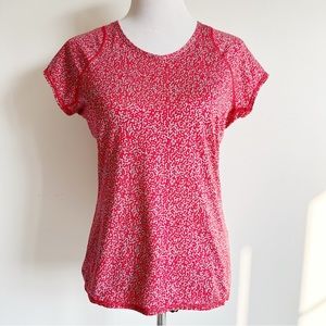 Nike Dri-Fit Women’s Active Wear Tee Red Print Tennis Golf Sport, size Medium